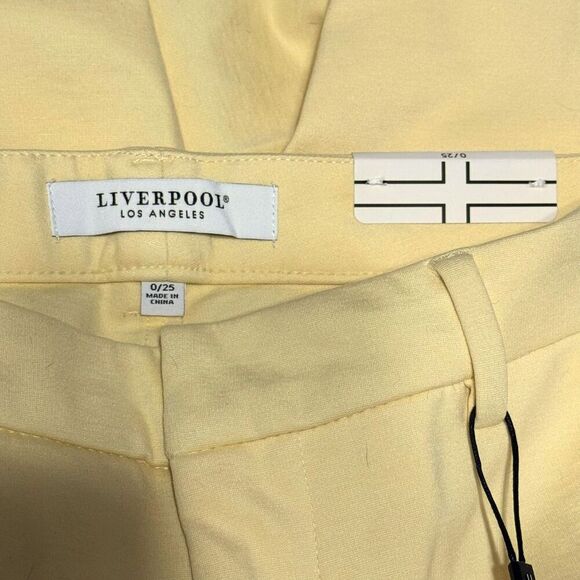 LIVERPOOL Kelsey Trouser Knit Stretch Ankle Slim Pant Banana Yellow NWT 0 25 - Picture 5 of 7